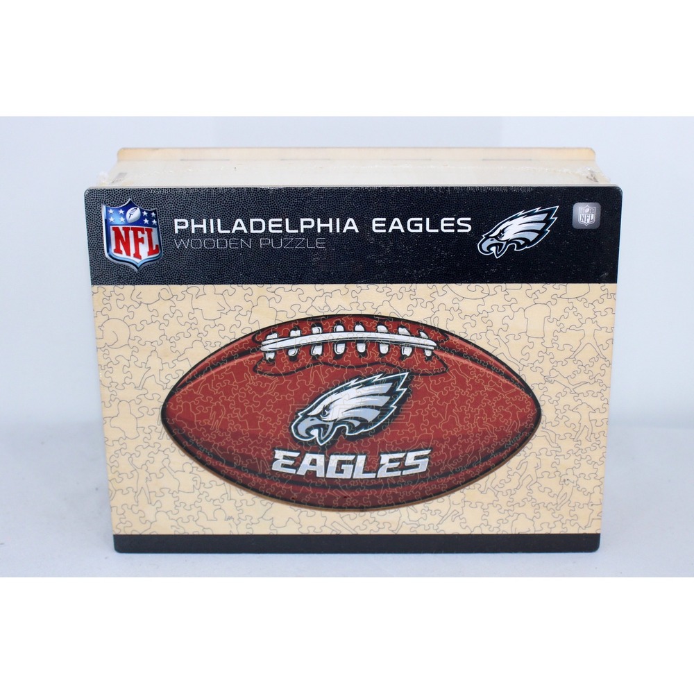 Iconic Puzzles Philadelphia Eagles Wooden Football 270 Pieces NFL Licensed